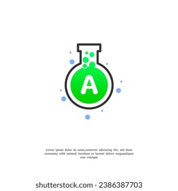 vector letter A on lab icon design template illustration