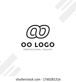 Vector Letter OO logo templates isolated on white black background. Modern Linked Design. 