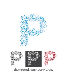 Vector Letter P Alphabet Typo Font Geometric Triangle Pyramid Pattern Logo Icon Brand Symbol Shape Object Element Professional Corporate Identity Modern Business