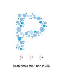 Vector Letter P Alphabet Typo Font Geometric Bubble Circle Sphere Ball Pattern Logo Icon Brand Symbol Shape Object Element Professional Corporate Identity Modern Business