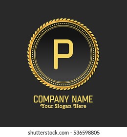 Vector Letter P Business Luxury Logo Template Calligraphy Template