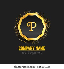 Vector Letter P Business Luxury Logo template Calligraphy template

