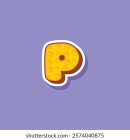 Vector letter P cheese logo design template inspiration, vector illustration.