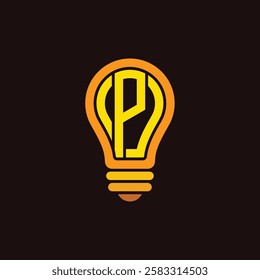 Vector letter P lamp logo design template inspiration, vector illustration.