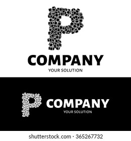 Vector letter P logo. The logo is the letter P consists of cubes.