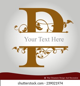 Vector of Letter P in the old vintage style. ABC concept type as logo. Typography design