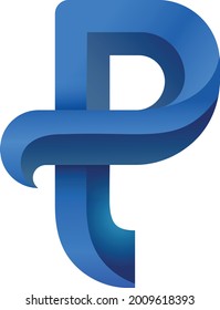 Logo de estilo moderno con letra vectorial "P" (o "Pt").