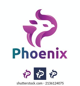 Vector Letter P Phoenix, Logo Design.