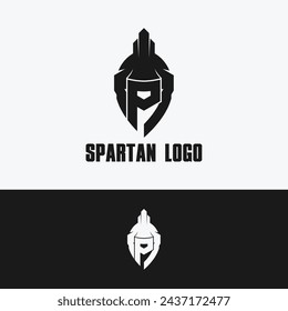 Vector letter P spartan logo design template inspiration, vector illustration.