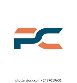 logotipo inicial de pc con letra vectorial