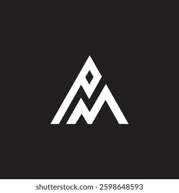 Vector letter PM, MP abstract logo monogram, triangle shape.