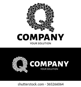 Vector letter Q logo. The logo is the letter Q consists of cubes.