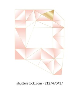 Letra vectorial Q para el diseño del logotipo. Letra mayúscula en forma de cristal rosado. Icono.