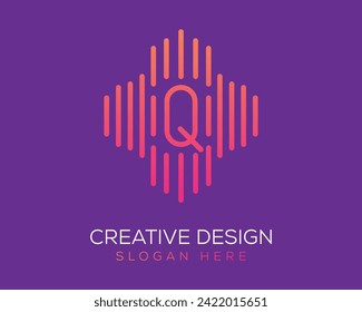 Vector Letter Q Logo Design Gradient Color