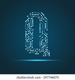 Vector letter Q logo (sign, symbol, icon, design element). Technology design