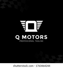 Plantillas del logotipo de la letra vectorial Q aisladas en fondo blanco. Diseño De Ala Moderna. 