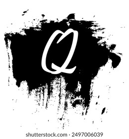 Vektorbuchstabe Q in der Mitte der Pinselstriche, Element für Grafikdesign