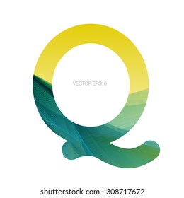 Vector letter Q with modern colorful texture