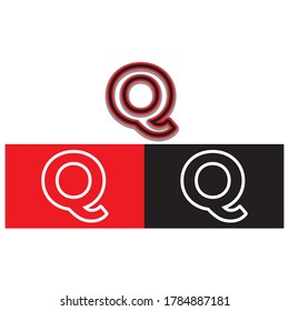 Letra vectorial monograma de arte minimalista en mayúscula QQ. Vector de creativo Maze lineal para Título, Cabecera, Letras, Logotipo. Estilo de arte en línea 3D sobre fondo blanco. Diseño moderno.