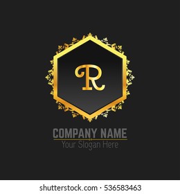 Vector Letter R Business Luxury Logo template Calligraphy template