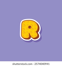 Vector letter R cheese logo design template inspiration, vector illustration.