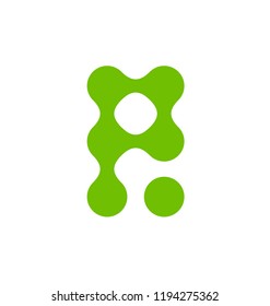 Vector letter R. Digital style symbol design. Font element. Alphabet logo. Monogram template.