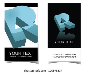 Vector Letter R Icon Symbol Business Card Set front and back. No open shapes or paths.