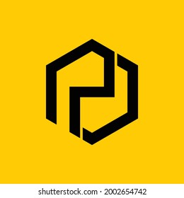 vector letter R and J with beautiful and strong hexagon pattern