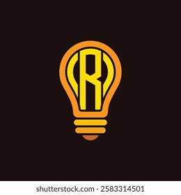Vector letter R lamp logo design template inspiration, vector illustration.
