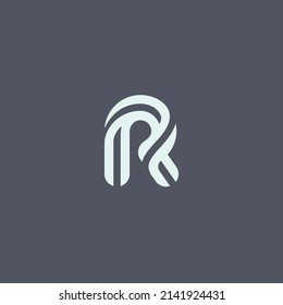 Vector letter R logotype. Striped application icon design template. Universal flat vector logo design