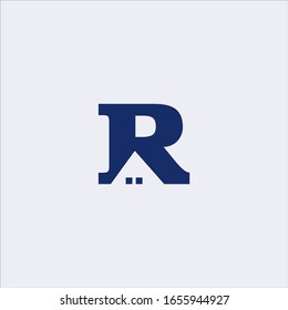 vector letter r negative home initial logo design template