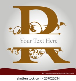 Vector of Letter R in the old vintage style. ABC concept type as logo. Typography design