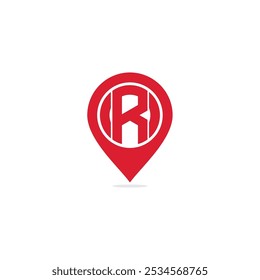 Vector letter R pin point logo design template inspiration, vector illustration.