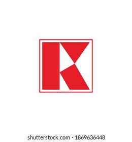 vector of letter rk simple square geometric abstract logo