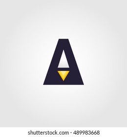 Vector  letter A and Rocket Design Logo, icons, symbols,