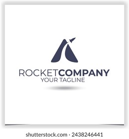 Vektor-Buchstabe eine Raketenschiff-Logo-Vorlage