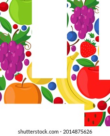 Vektorbrief des russischen Alphabets aus reifen Früchten. Eine Illustration zum Thema des Alphabets.
