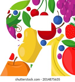 Vektorbrief des russischen Alphabets aus reifen Früchten. Eine Illustration zum Thema des Alphabets.