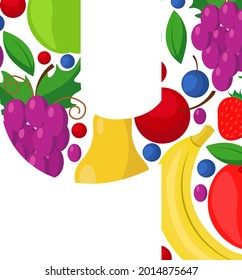 Vector letter of the Russian alphabet made of ripe fruits. An illustration on the theme of the alphabet.