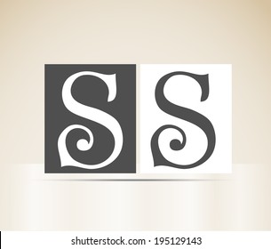 Vector letter S art deco alphabet retro sign vintage design