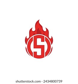 Vector letter S circle of fire logo design template inspiration, vector illustration.