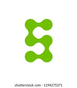 Vector letter S. Digital style symbol design. Font element. Alphabet logo. Monogram template.