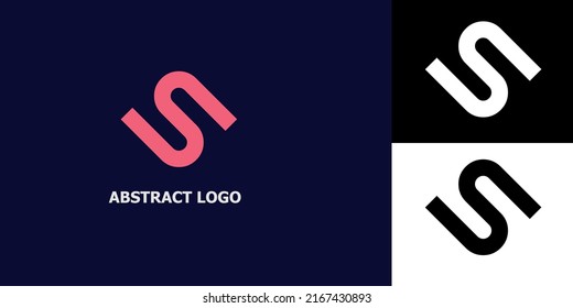 Letra vectorial S Icono geométrico Sencillo Resumen Moderno Logo Empresarial Diseño rosa