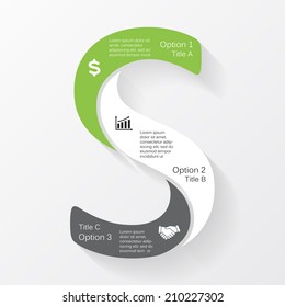 Vector letter S infographic. Template for diagram, graph, presentation and chart. Business concept with options, parts, steps or processes. Abstract background.