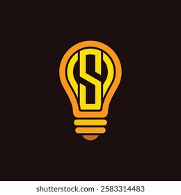 Vector letter S lamp logo design template inspiration, vector illustration.