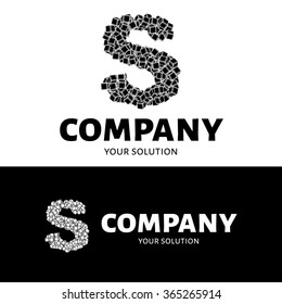 Vector letter S logo. The logo is the letter S consists of cubes.