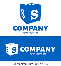 Vector letter S logo. The cube with the letter S brand logo