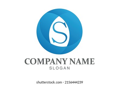 Diseño del icono del logotipo de la letra vectorial S.