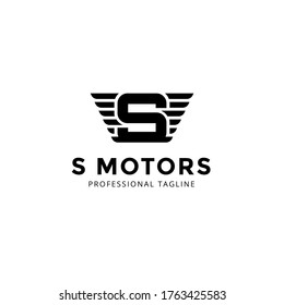 Vector Letter s logo templates isolated on white background. Modern Wing Design. 