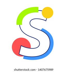 Vector letter S. Modern abstract font. Vector illustration EPS10